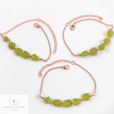 Natural Raw Peridot Bracelet, Raw Gemstone Copper Jewelry, Raw Crystal Jewelry, Custom Birthstone Bracelet, Peridot Jewelry, Dainty Bracelet